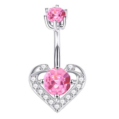 Liebe herzförmige Nabelnägel Super Flash Zirkon Babes Sexy Nabelring Piercing Nabelnägel