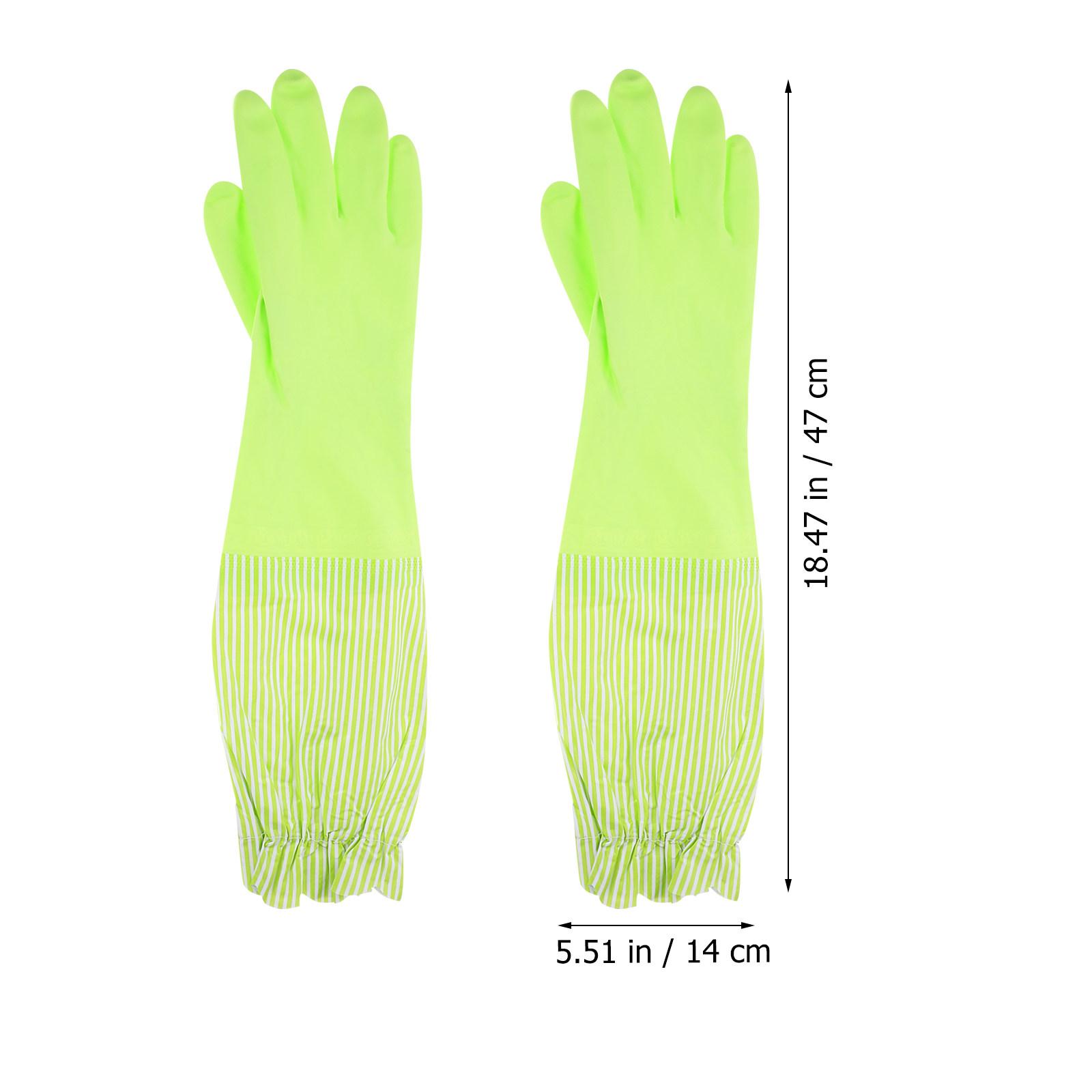

1Pair Durable Winter Dishwashing Gloves Warm Comfortable for Kitchen Laundry Cleaning Practical Gloves for Washing Dishes зелений