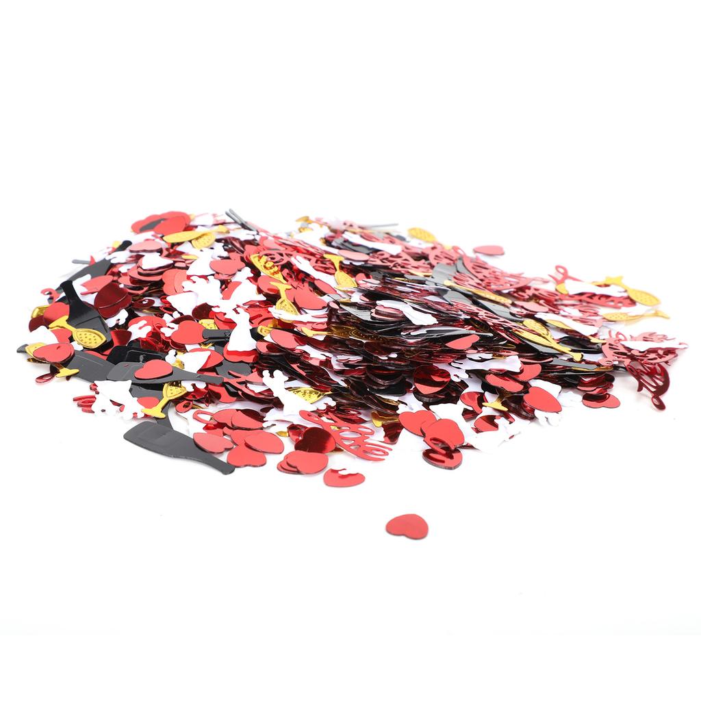 PVC Sequins Red Heart Golden Black Wine Glass Shaped Confetti Add Shine Gift Decoration