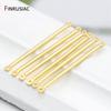 14K Real Gold Plated 35mm Long Metal Bar Links Thin Stick Strip Connectors Charms for DIY Earrings Jewelry Making Accessories