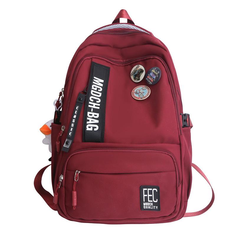 

Женский рюкзак большой емкости с буквенным принтом, студенческий водонепроницаемый школьный рюкзак, мужской дорожный рюкзак красный