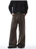 Men's Classic Double-Pleat Wide Leg Trousers - Spring/Autumn Collection with High-End Draping and Curved Loose Fit