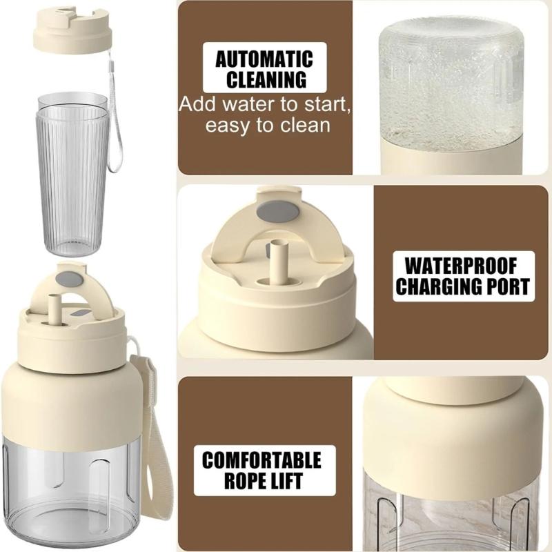 Portable Blender for Shakes and Juice Rechargeable Blender Fruit Juice Mixer for Travel/Picnic/Office/Gym/Sport