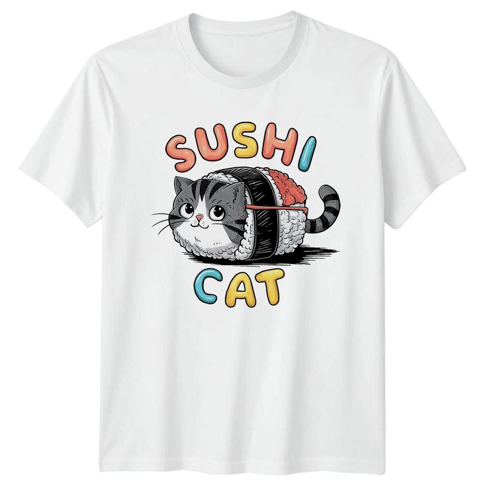 Sushi Cat Funny Pun TShirt Animal Lover Cute Graphic Tee S