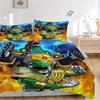Set Copriletto 3 Pezzi Power Rangers Dino Charge Ranger Verde Ultra Morbido, Traspirante e Confortevole con Design Elegante per Camera da Letto e Ospiti