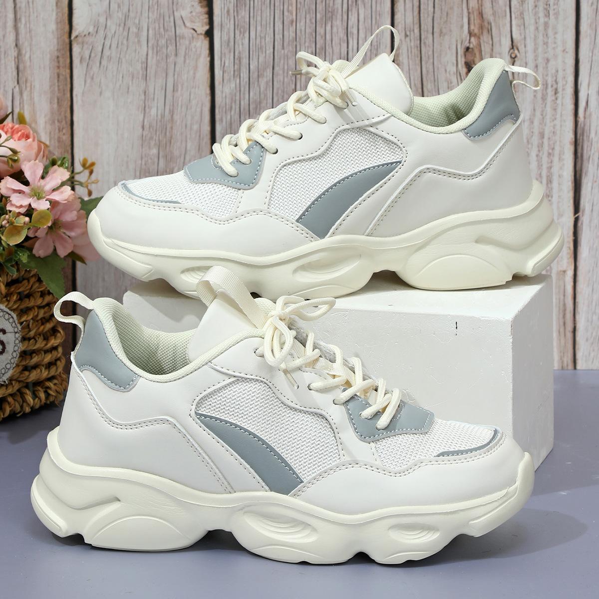 Mesh breathable thick-soled dad shoes casual shoes soft-soled comfortable student running shoes 35