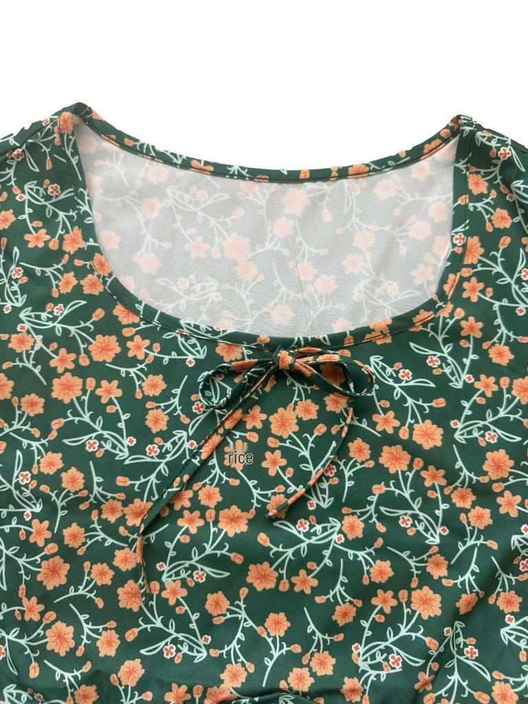 Bohemian Floral Plus Size Short Sleeve Maxi Dress