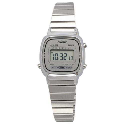 Casio CASIO watch ladies digital NEW design LA670WA-7 silver x gray overseas model