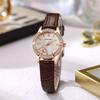 Women Rhinestone Watch Leather Band Quartz Wristwatch