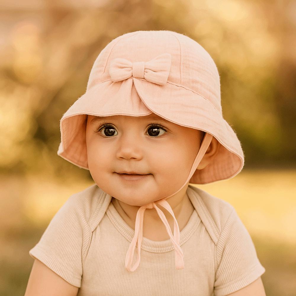 Bowknot Baby Sunhat Cotton Infant Fisherman Hat Comfortable Toddle Bucket Hat  Boy