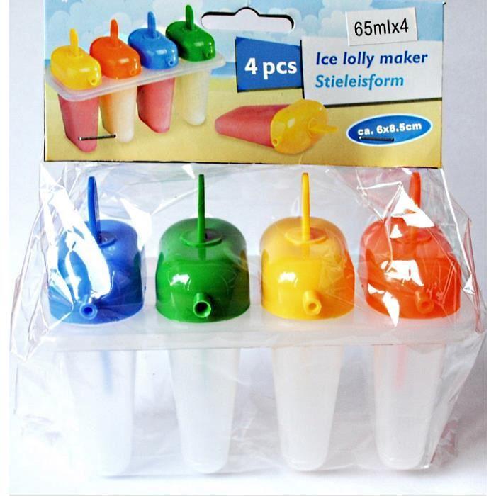 Moules à glace - Cuisine - Set de 4 - Couleurs variées - 65 ml - Passe au lave-vaisselle