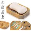 Set Of 2 Natural Wood Bamboo Soap Dish For Heilwiy Bathroom Kitchen Sponges Storage