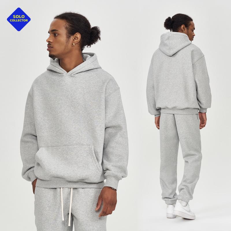 2025 Herren Oversize Dicker Hoodie, Mit Samt gefüttert, Herbst/Winter Kollektion, 350g Trendiger Amerikanischer Stil.