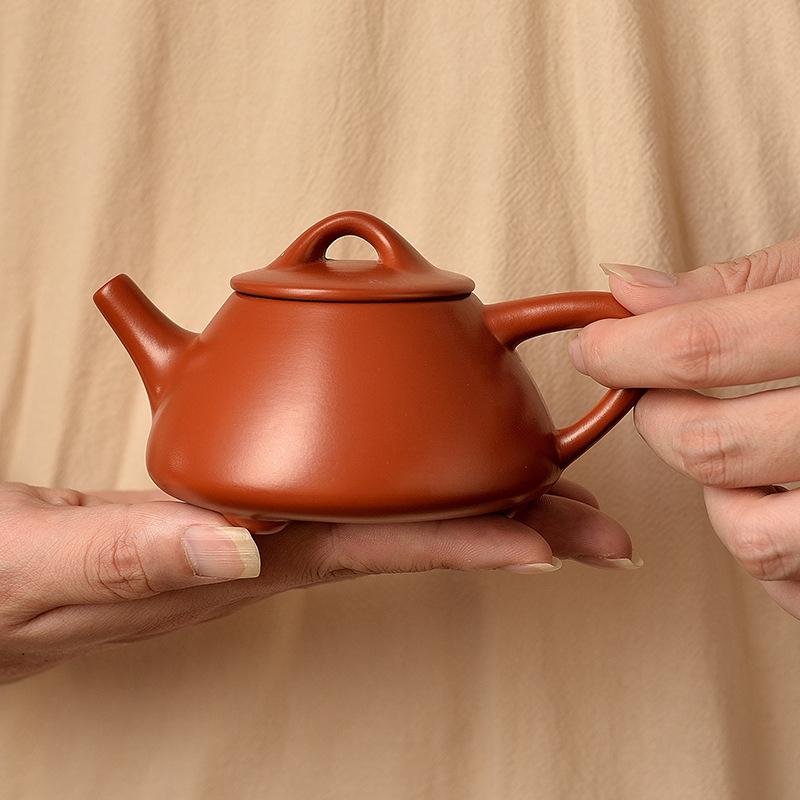 Handmade Pot Hand-pulled Cinnabar Mud Purple Sand Teapot Xishi Bamboo Joint Stone Ladle Pot Kung Fu Tea Set