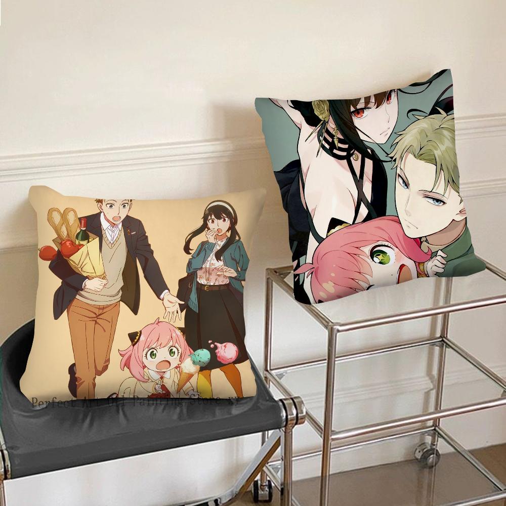 Spy X Family Animation Pillow Case Square Pillow Bedroom Sofa Leisure Comfort Cushion Car Living Room Home Decoration