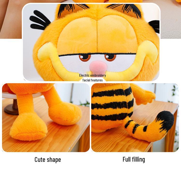Cute Classic Cartoon Cat Plush Toy - Lazy Style Doll for Kids' Gifts and Home Decor Display