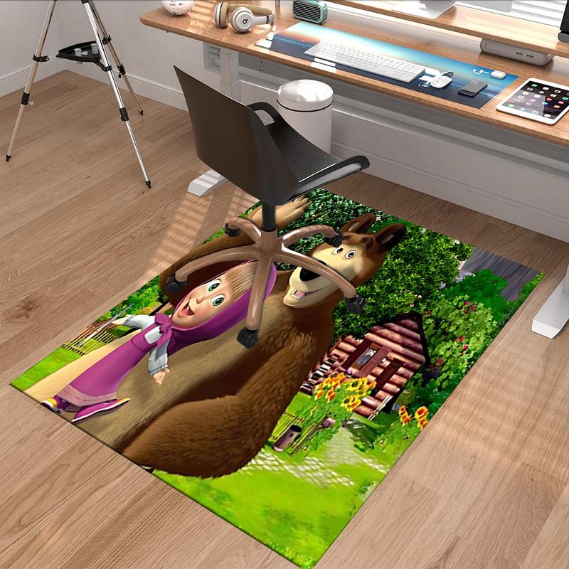 Masha Bear Adventure Carpet For Playroom Bedroom Living Room Sofa Home Decorkids Game Area Rug Nonslip Floor Mat