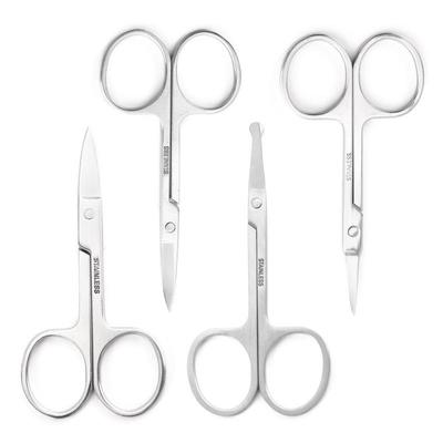 Edelstahl Augenbrauen- & Nasenhaarschere - Trimmen, Runde & Spitze Köpfe, Schönheits- & Make-up-Schere