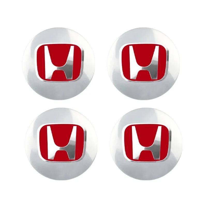 4PCS 56mm Car Badge Hub Cap Sticker Wheel Center Cover Decal Decoration For Honda Mugen TypeR Civic Accord Fit Jazz FIT HRV XRV