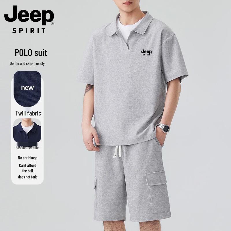 

JEEP SPIRIT Men s Short-Sleeve Polo & Shorts Set XL