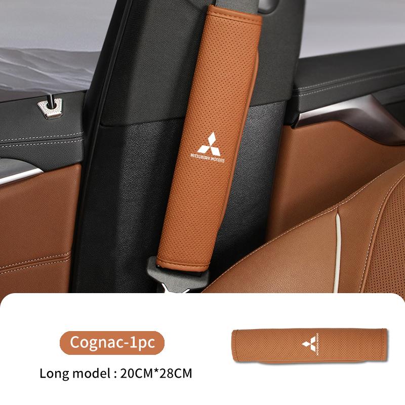 For Mitsubishi Car Leather Safety Belt Shoulder Protector Cover Padding Outlander Lancer L200 ASX Pajero Grandis Eclipse