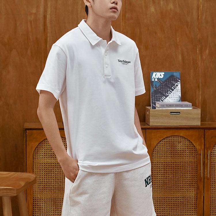 New Balance Logo Polo Tee Asia Sizing 'White' Men's 5FD24193-WT