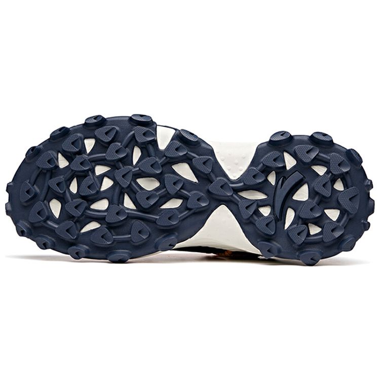 Anta Mesh Synthetic Leather Shock Absorbing Non-Slip Wear-Resistant Breathable Low-Top Running Shoes Men sneaker Gray Blue Orange 112038832-3