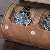 ROTHWELL Watch Roll Travel Case for 3 Watches Genuine Leather for Durable Portable Fits All Watches and Smartwatches Up To 50mm 100% Protection,