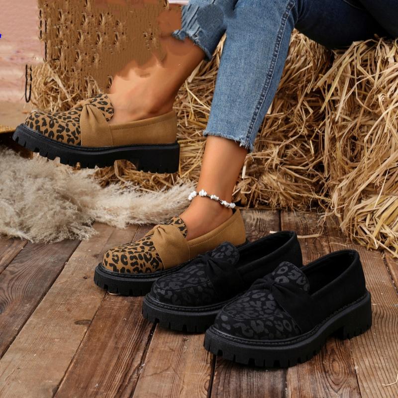 Spring/Autumn Thick Solemn Sexy Walking Shoes Fashion New Round Toe Leopard Print Comfortable Casual Sports Shoes for Women