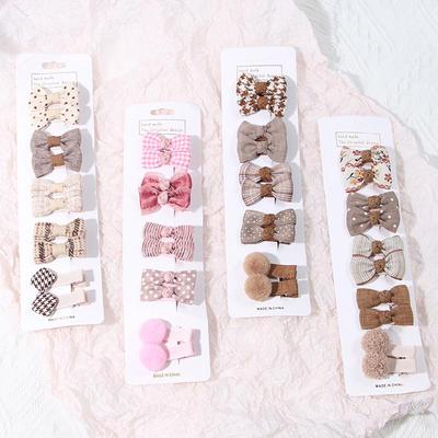 10Pcs Bowknot Baby Girl Hairpin Floral Plaid Dot Children Hair Clips Headwear Cute Mini Kids Barrettes Baby Hair Accessories