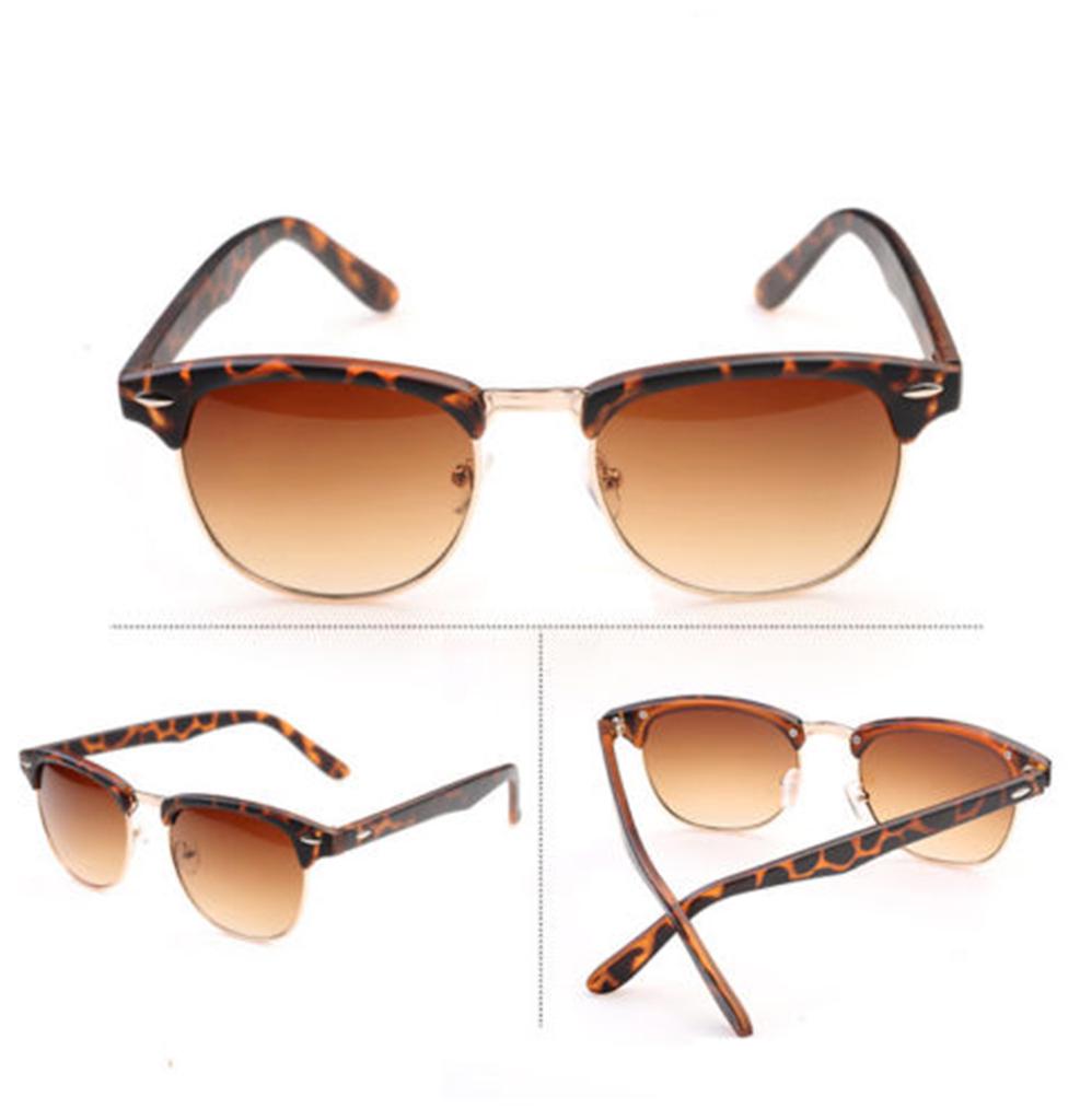 Uv400 Sunglasses Protection Half Frame For Outdoor Activities Retro Lightweight