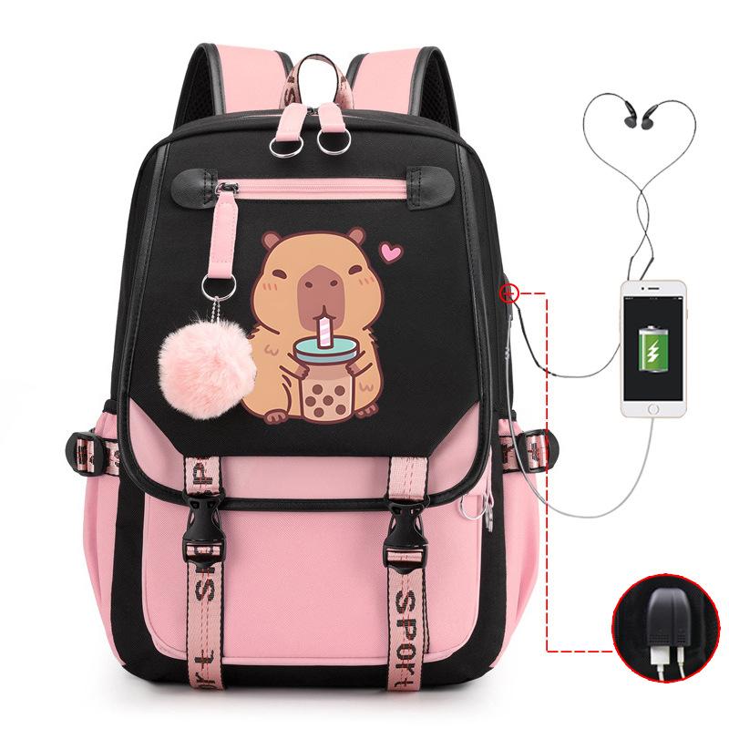 Süßer bedruckter USB-Anschluss Multifunktionaler Freizeit-Reise-Rucksack