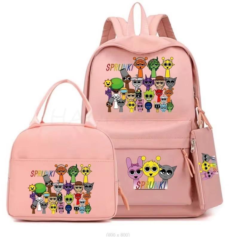 Cartoon Peripheral Printing Fashion Children'S Schoolbag Three-Piece Meal Bag Casual Pencil Bag