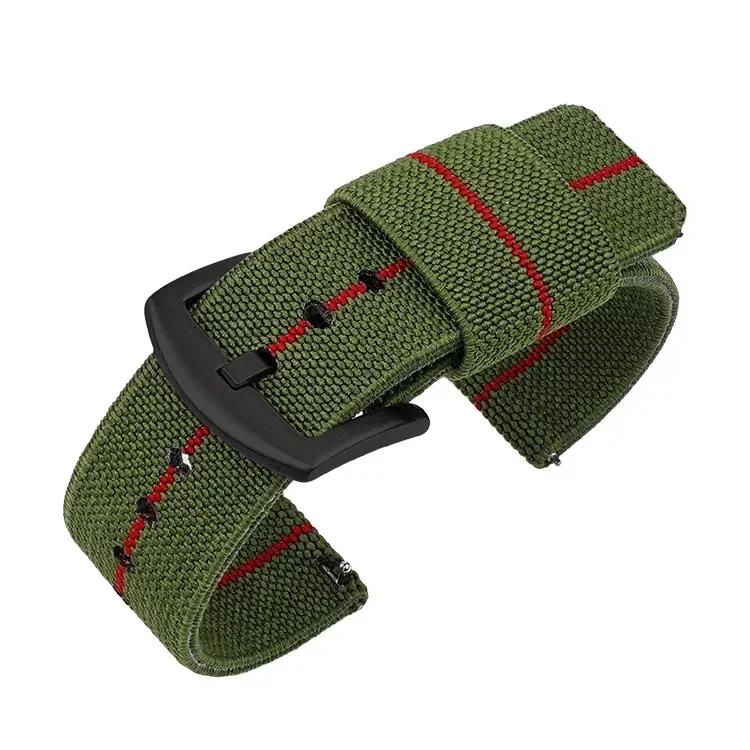 18mm 20mm 22mm 24mm Nylon Watch Band for Seiko Army Military Woven Elastic Strap Quick Release Wristband Men's Sport Watch Bands