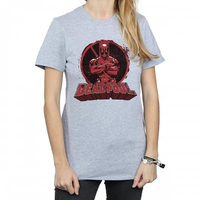 Womens/Ladies Arms Crossed Logo Boyfriend T-Shirt