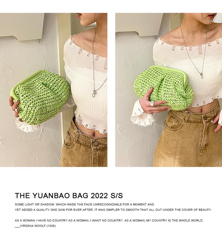 2025 Candy Color Woven Shell Bag: Mori Girl Fashion Clutch & Shoulder Chain