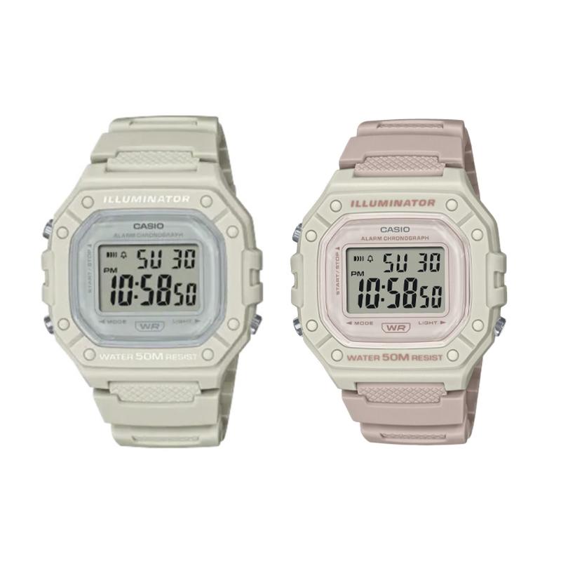 CASIO Customized watch modified series white resin case classic retro W-218HC-8AV, W-218HC-4A2V W-218HC-8AV(Watch5-GaiZhuang-ChaoXiHongYu) синий
