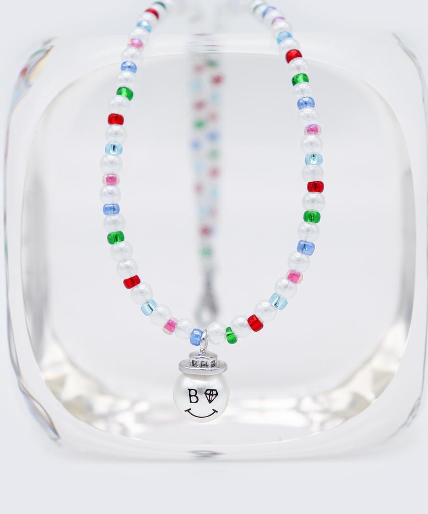 Bonbeau Smile Pearl Pendant Color Beads Necklace
