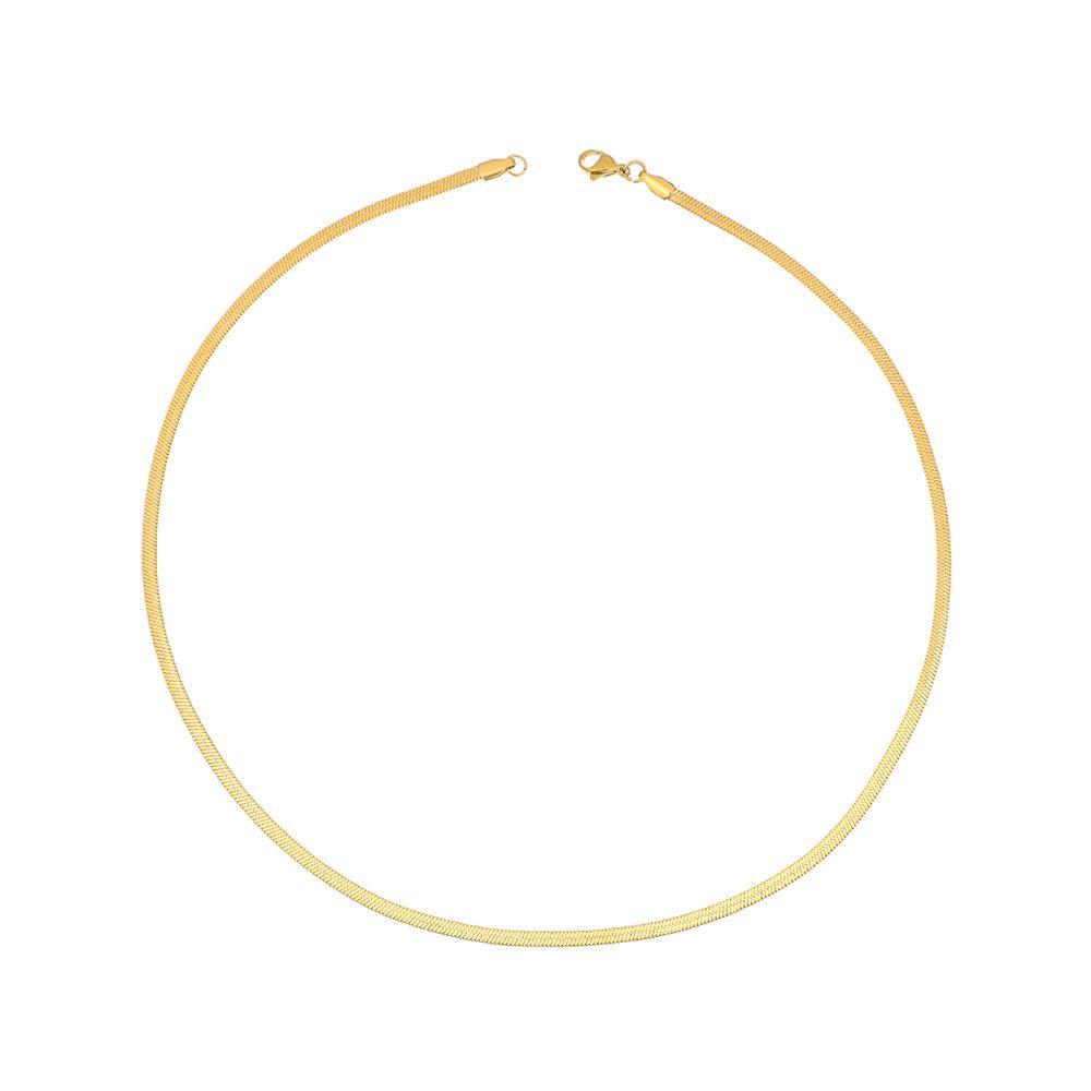 Gifts Jewelry Choker Gold/Silver Plated Flat Snake Chain Snake Link Chain Herringbone Necklace