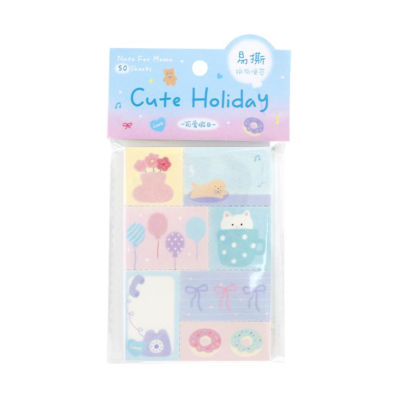 50pcs/1 lot Patchwork Sticky Notes Yoyo Small Diary Series Literary and Fresh Style Tearable Hand Account Material