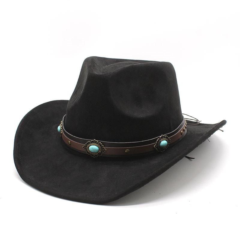 Western Regions Cowboy Hat Woolen Top Hat Ethnic Style Suede Tibetan Cowboy Hat