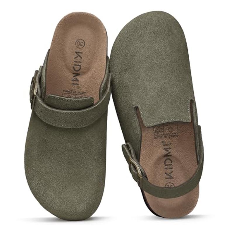 Fashion Shevalues New Suede Women's Clogs Concise Flat Bottom Summer Slides Leisure Female Sandals Women's Mules With Adjustable Buckle