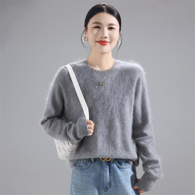 Autumn And Winter New Wool Sweater Pulled Knitted Crew Neck Loose Sweater Top With Knitted Sweater Bottoming Shirt Casual