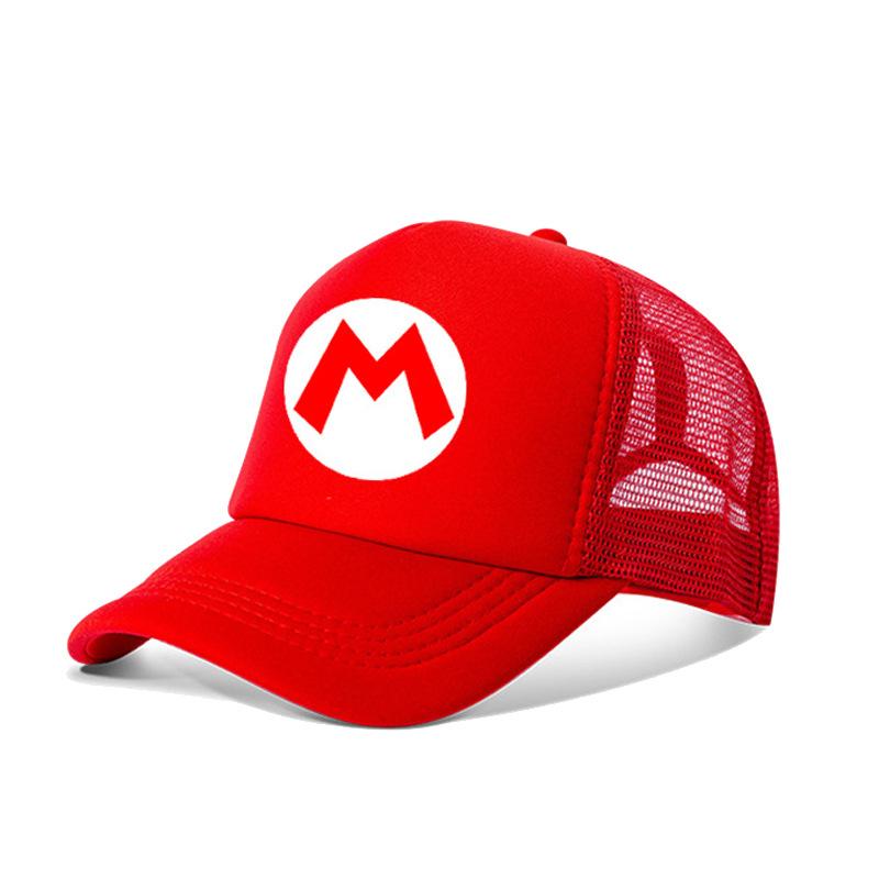 Super Mario Adjustable Baseball Cap Embroidery Sunshade Anime Mario Brothers Cartoon Hip-Hop Christmas Cosplay Birthday Gift For children 48-54cm чёрный