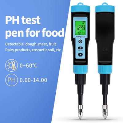 PH-metru digital pentru alimente 0,01 Senzor de înaltă precizie Tester de aciditate Temp 0-14pH Stilou de detecție pentru alimente Fructe Brânză Carne Conserve