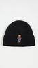 RALPH PC1143 Knitted knit Polo unisex [POLO LAUREN] hat, beanie, cap, hat, Bear, (001(BLACK))