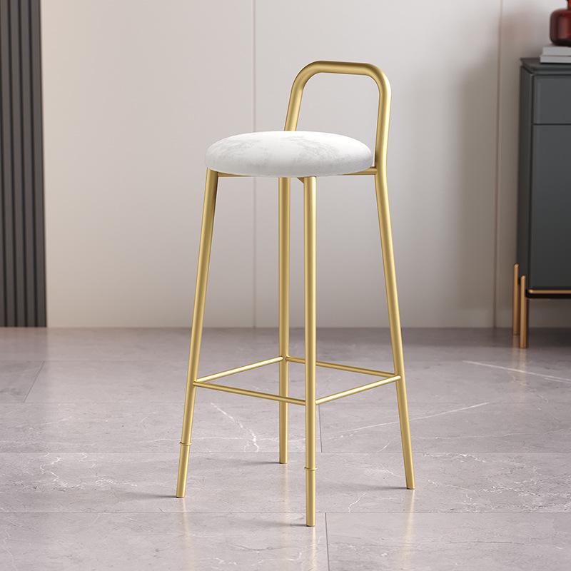 Nordic Iron Art Bar Stool with Backrest – Modern, Luxurious Design