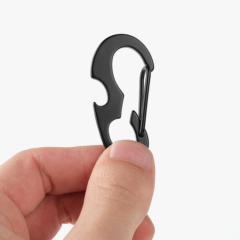 Outdoor Keychain Tool Multi Tool Spring Hook Buckle Bottle Opener Carabiner