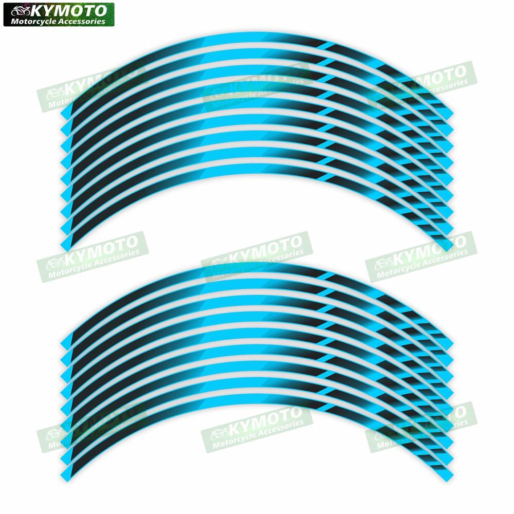 Universal 17 Inch Motorcycle Accessories Front and Rear Wheel Stickers Decorative Waterproof Reflective Wheel Rim Stickers