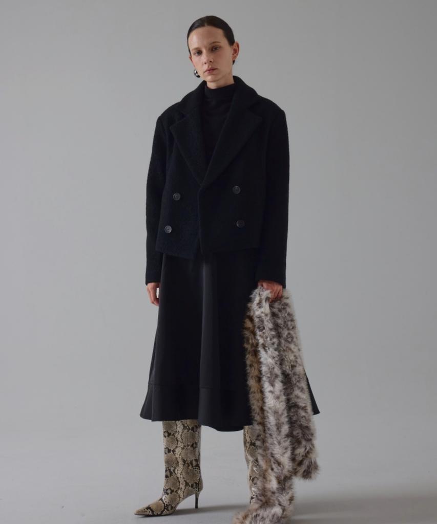 Owaiwai Flare Full Elastic Skirt_Black